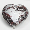 Spray-Painted Acrylic Beads, Heart 14x14mm Hole:2mm, Sold by Bag