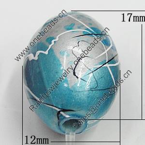Spray-Painted Acrylic Beads, Oval 17x12mm Hole:2mm, Sold by Bag