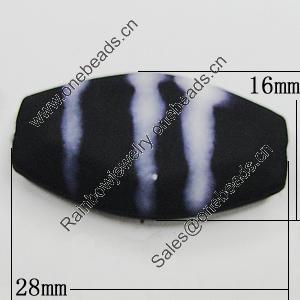 Spray-Painted Acrylic Beads, 28x16mm Hole:2mm, Sold by Bag