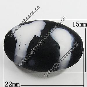 Spray-Painted Acrylic Beads, Oval 22x15mm Hole:3mm, Sold by Bag