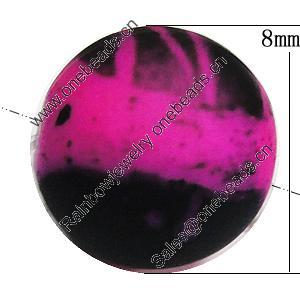 Spray-Painted Acrylic Beads, Round 8mm Hole:2mm, Sold by Bag