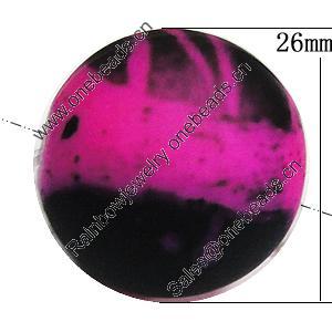 Spray-Painted Acrylic Beads, Round 26mm Hole:4mm, Sold by Bag