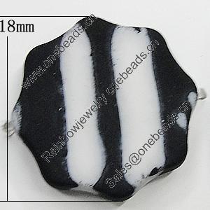 Spray-Painted Acrylic Beads, 18mm Hole:2mm, Sold by Bag