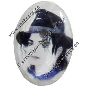 Resin Faceted Cabochons, No-Hole Jewelry findings, 25x35mm, Sold by PC