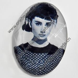 Resin Faceted Cabochons, No-Hole Jewelry findings, 25x35mm, Sold by PC