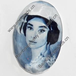 Resin Faceted Cabochons, No-Hole Jewelry findings, 25x35mm, Sold by PC