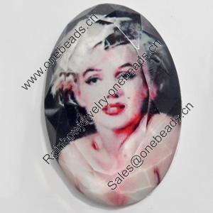 Resin Faceted Cabochons, No-Hole Jewelry findings, 30x45mm, Sold by PC