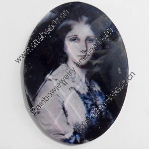 Resin Faceted Cabochons, No-Hole Jewelry findings, 30x45mm, Sold by PC