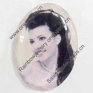 Resin Faceted Cabochons, No-Hole Jewelry findings, 25x35mm, Sold by PC