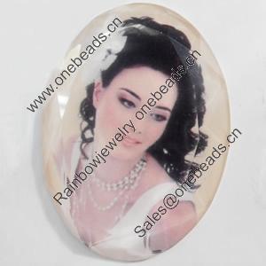 Resin Faceted Cabochons, No-Hole Jewelry findings, 40x55mm, Sold by PC