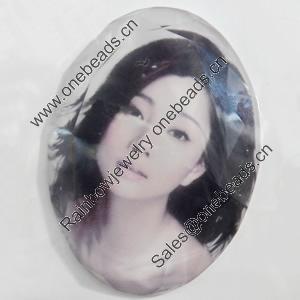 Resin Faceted Cabochons, No-Hole Jewelry findings, 25x35mm, Sold by PC