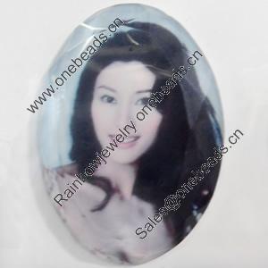 Resin Faceted Cabochons, No-Hole Jewelry findings, 25x35mm, Sold by PC