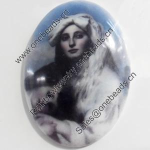 Resin Cabochons, No-Hole Jewelry findings, 25x35mm, Sold by PC