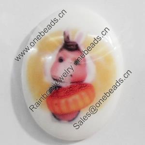 Resin Cabochons, No-Hole Jewelry findings, 25x35mm, Sold by PC