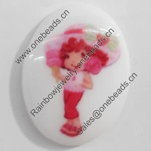 Resin Cabochons, No-Hole Jewelry findings, 38x53mm, Sold by PC