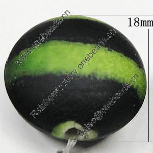 Spray-Painted Acrylic Beads, Flat Round 18mm Hole:2.5mm, Sold by Bag