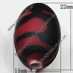 Spray-Painted Acrylic Beads, Oval 22x15mm Hole:3mm, Sold by Bag