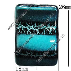 Spray-Painted Acrylic Beads, Twist Rectangle 26x18mm Hole:2mm, Sold by Bag