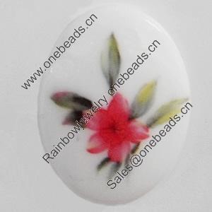 Resin Cabochons, No-Hole Jewelry findings, 25x35mm, Sold by PC