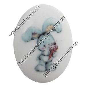 Resin Cabochons, No-Hole Jewelry findings, 18x26mm, Sold by PC