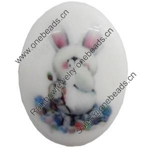 Resin Cabochons, No-Hole Jewelry findings, 18x26mm, Sold by PC
