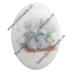 Resin Cabochons, No-Hole Jewelry findings, 18x26mm, Sold by PC