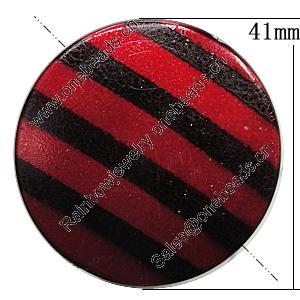 Spray-Painted Acrylic Beads, Flat Round 41mm Hole:2mm, Sold by Bag