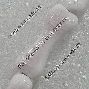 Ceramics Beads, Bone 35x14mm Hole:3mm, Sold by Bag