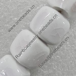 Ceramics Beads, Cube 13mm Hole:2mm, Sold by Bag
