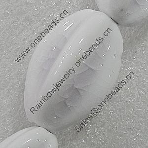 Ceramics Beads, Fluted Oval 30x20mm Hole:3mm, Sold by Bag