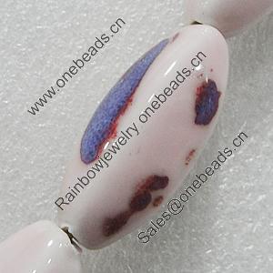 Ceramics Beads, Faceted Oval 38x15mm Hole:2.5mm, Sold by Bag