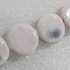 Ceramics Beads, Flat Round 17mm Hole:2mm, Sold by Bag