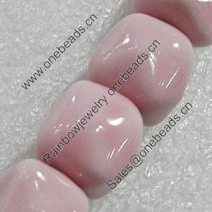 Ceramics Beads, Cube 14mm Hole:2mm, Sold by Bag