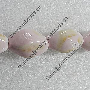 Ceramics Beads, Twist Oval 34x20mm Hole:4.5mm, Sold by Bag