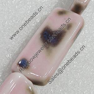 Ceramics Beads, Rectangle 35x15mm Hole:2mm, Sold by Bag