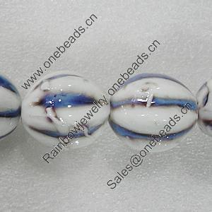 Ceramics Beads, Fluted Oval 27x25mm Hole:4mm, Sold by Bag