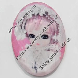 Resin Faceted Cabochons, No-Hole Jewelry findings, 30x45mm, Sold by PC