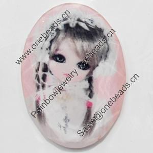 Resin Faceted Cabochons, No-Hole Jewelry findings, 25x35mm, Sold by PC