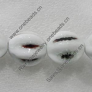 Ceramics Beads, Fluted Oval 28x25mm Hole:4mm, Sold by Bag