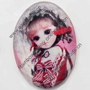 Resin Faceted Cabochons, No-Hole Jewelry findings, 40x55mm, Sold by PC