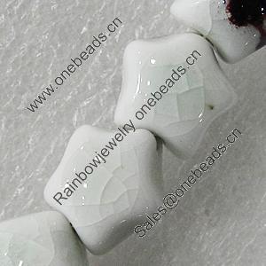 Ceramics Beads, Star 15mm Hole:2mm, Sold by Bag