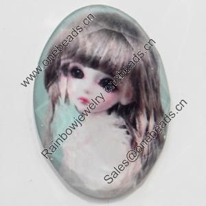 Resin Faceted Cabochons, No-Hole Jewelry findings, 25x35mm, Sold by PC