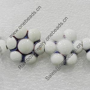 Ceramics Beads, Flower 24mm Hole:3mm, Sold by Bag