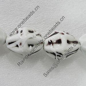 Ceramics Beads, Fluted Bicone 34x27mm Hole:3.5mm, Sold by Bag