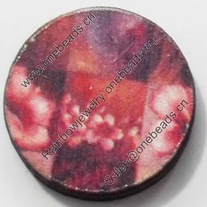 Wood Cabochons, No-Hole Jewelry findings, 34mm, Sold by PC