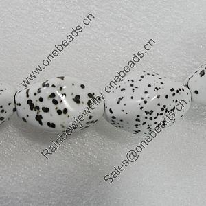 Ceramics Beads, Twist Oval 33x21mm Hole:5mm, Sold by Bag