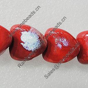 Ceramics Beads, Heart 23x21mm Hole:2mm, Sold by Bag