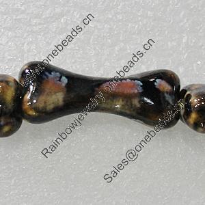 Ceramics Beads, Bone 34x13mm Hole:3.5mm, Sold by Bag