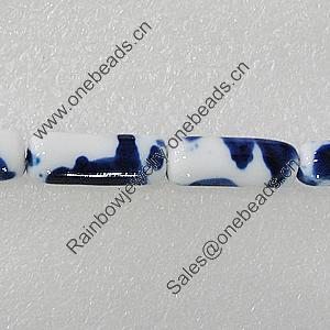 Ceramics Beads, Tube 25x9mm Hole:2mm, Sold by Bag