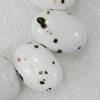 Ceramics Beads, Flat Oval 23x17mm Hole:2mm, Sold by Bag